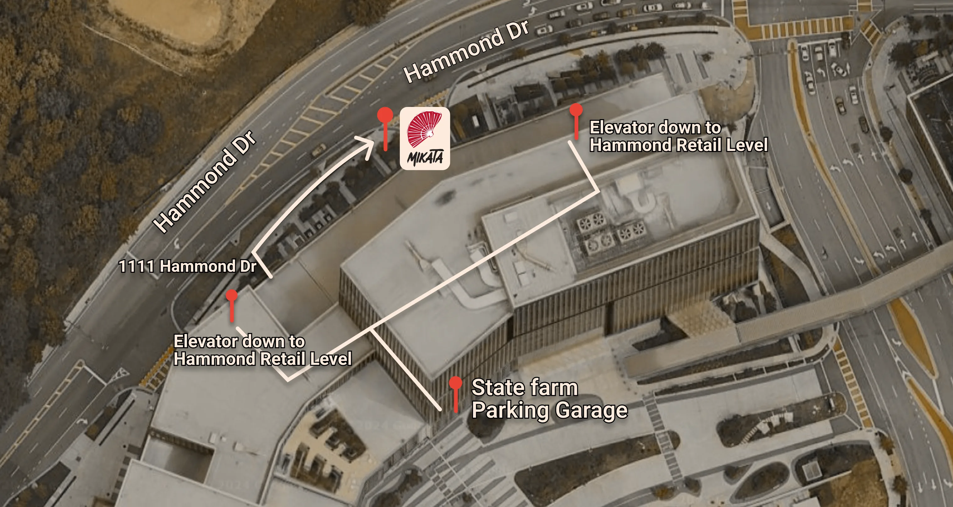 Map showing Mikata and nearby parking